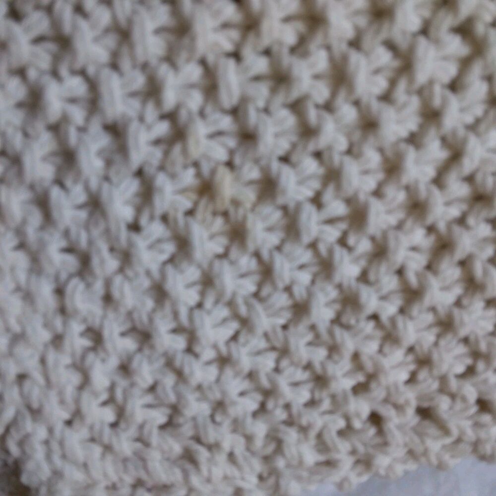 Vintage Rico Cropped Sweater Beige Button Up Short Sleeve Chunky Boho Peasant - Picture 11 of 11